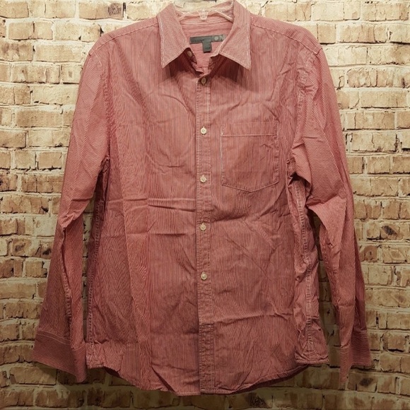 Vintage Old Navy Pin Striped Button Down Blouse Large - Picture 1 of 9